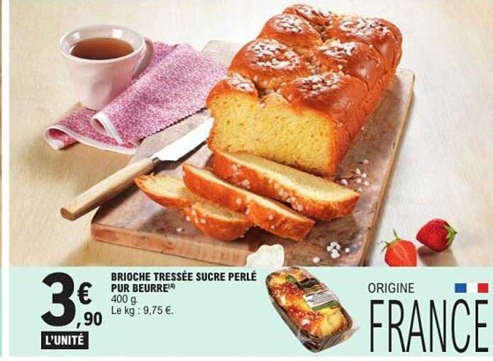 BRIOCHE TRESSÉE SUCRÉ PERLÉ PUR BEURRE