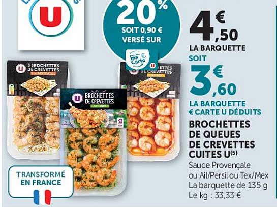 Brochettes de crevettes cuites