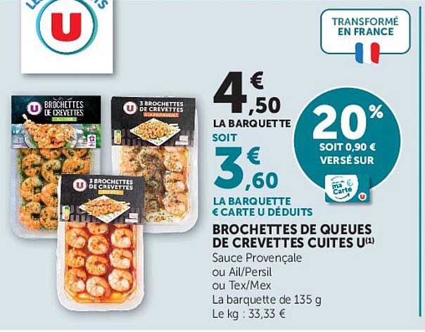BROCHETTES DE QUEUES DE CREVETTES CUITES J'()