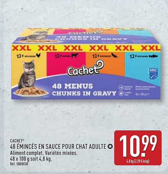 Cachet 48 Émincés en sauce pour chat adulte