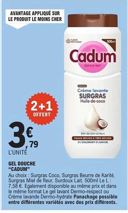 Cadum Crème lavante SURGRAS