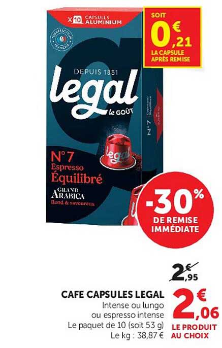 Cafe capsules Legal