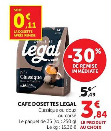 CAFE DOSETTES LEGAL