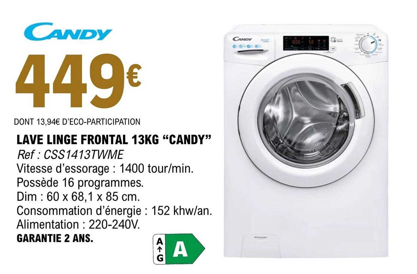 CANDY LAVE LINGE FRONTAL