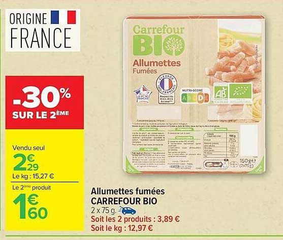 Carrefour Bio Allumettes fumées