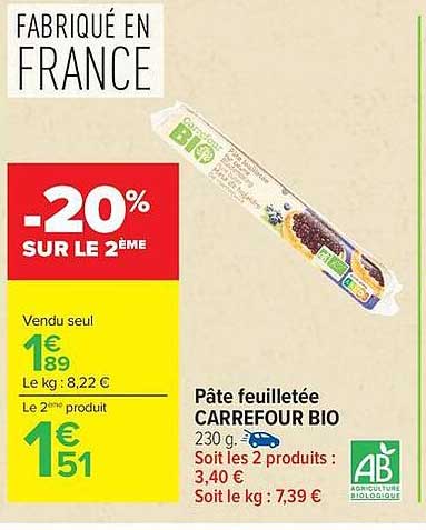 Carrefour Bio Pâte feuilletée