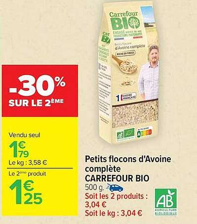 Carrefour BIO Petits flocons d'Avoine complète