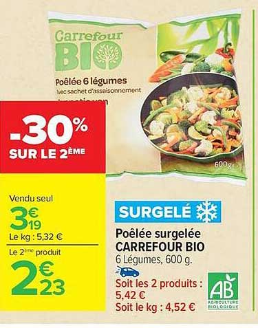 Carrefour BIO Poêlée 6 légumes