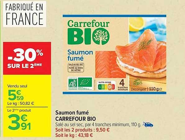 Carrefour Bio Saumon fumé