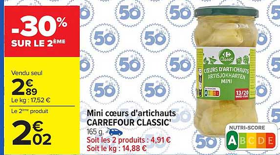 CARREFOUR CLASSIC' Mini cœurs d'artichauts