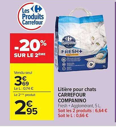 Carrefour Companino Fresh+ Agglomérant, 5 L