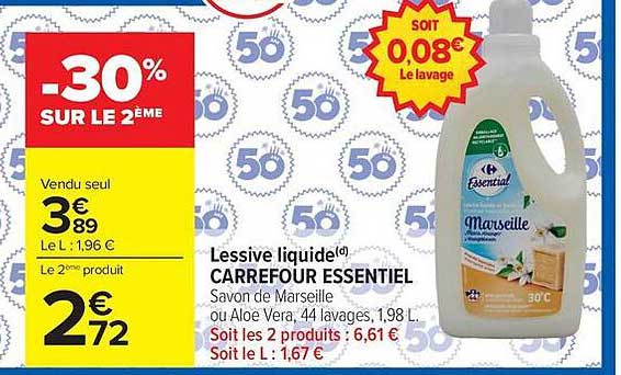 CARREFOUR ESSENTIEL Lessive liquide