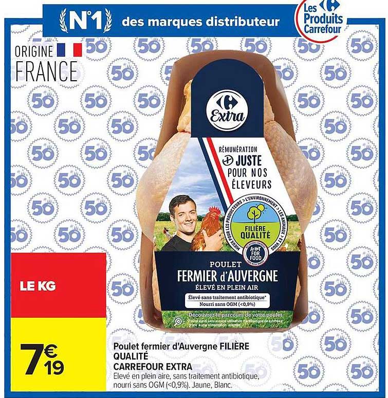 Carrefour Extra Poulet fermier d'Auvergne