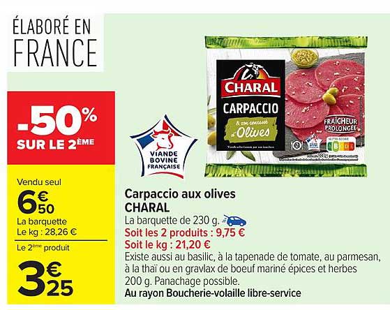 CHARAL Carpaccio aux olives