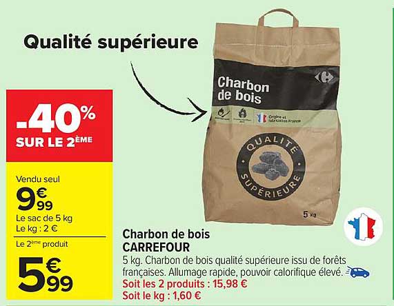 Charbon de bois CARREFOUR