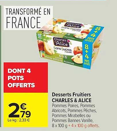 Charles & Alice Desserts Fruitiers