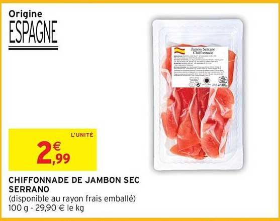 CHIFFONNADE DE JAMBON SEC SERRANO