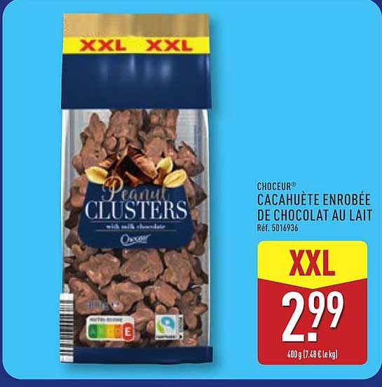 Chocœur Cacahuète Enrobée de Chocolat au Lait