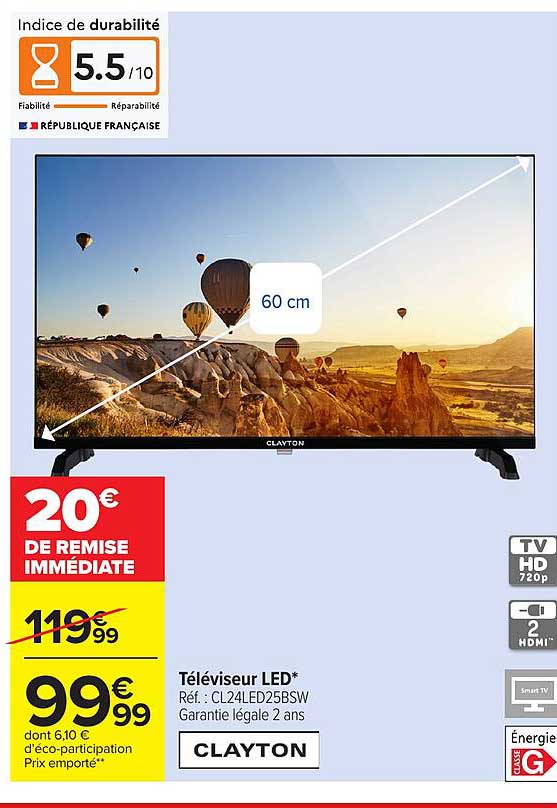CLAYTON Téléviseur LED