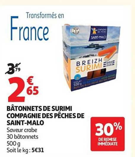 Compagnie des Pêches de Saint-Malo BÂTONNETS DE SURIMI