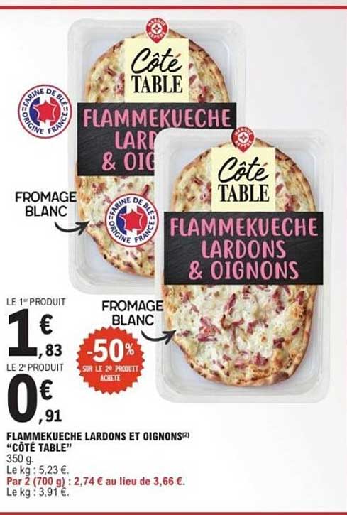 Côté Table Flammekueche Lardons & Oignons