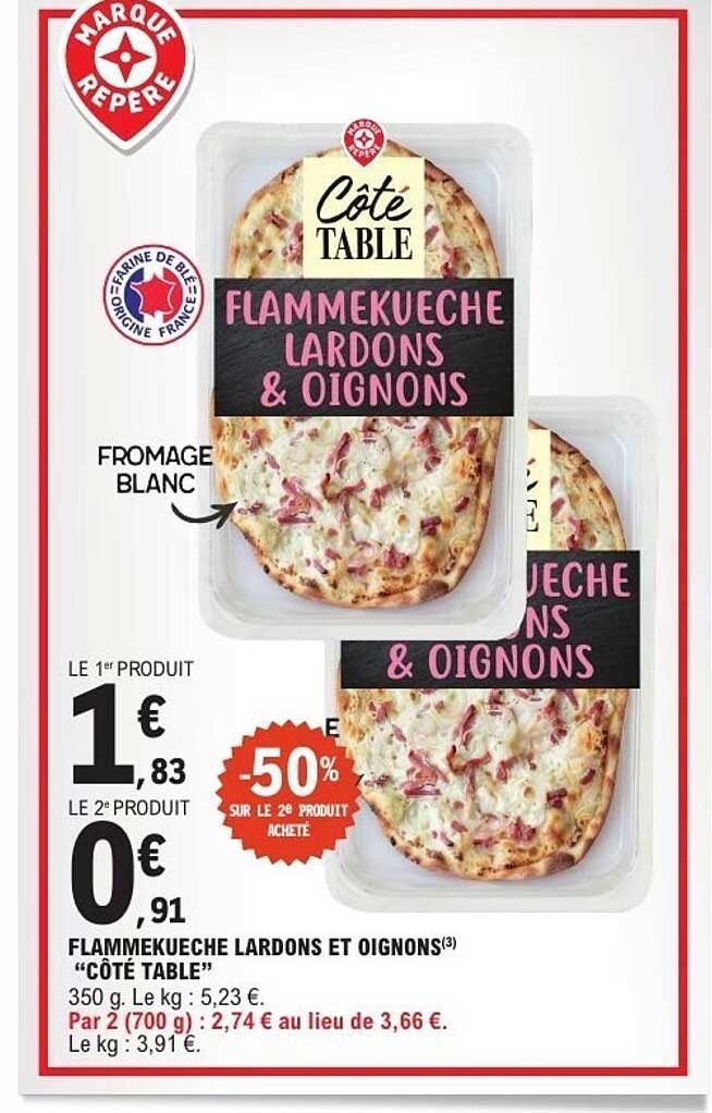Côté Table Flammekueche Lardons & Oignons