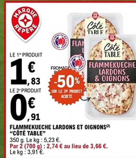 Côté Table Flammekueche Lardons & Oignons