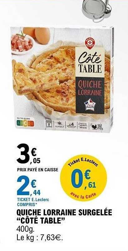 Côté Table Quiche Lorraine