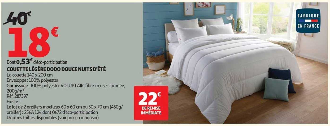 COUETTE LÉGÈRE DODO DOUCE NUITS D'ÉTÉ