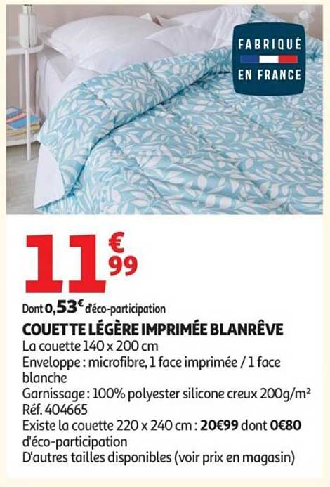 COUETTE LÉGÈRE IMPRIMÉE BLANRÊVE