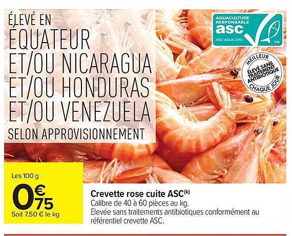 Crevette rose cuite ASC