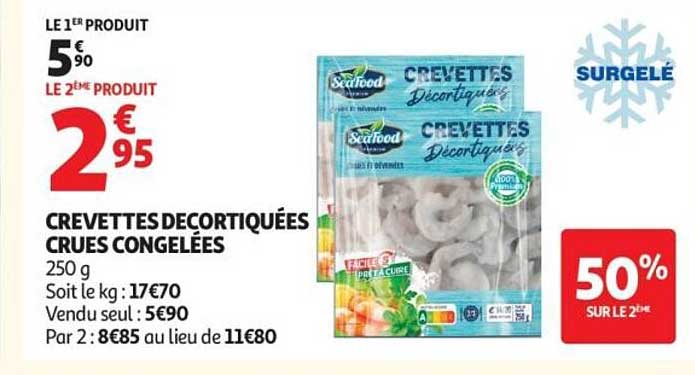 CREVETTES DÉCORTIQUÉES CRUES CONGELÉES
