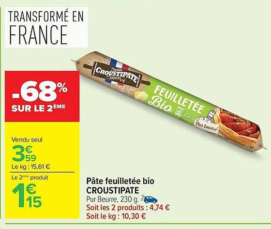 CROUSTIPATE Pâte feuilletée bio