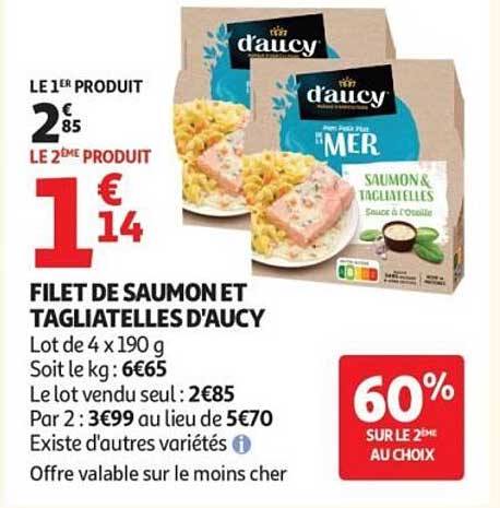 d’aucy FILET DE SAUMON ET TAGLIATELLES D’AUCY