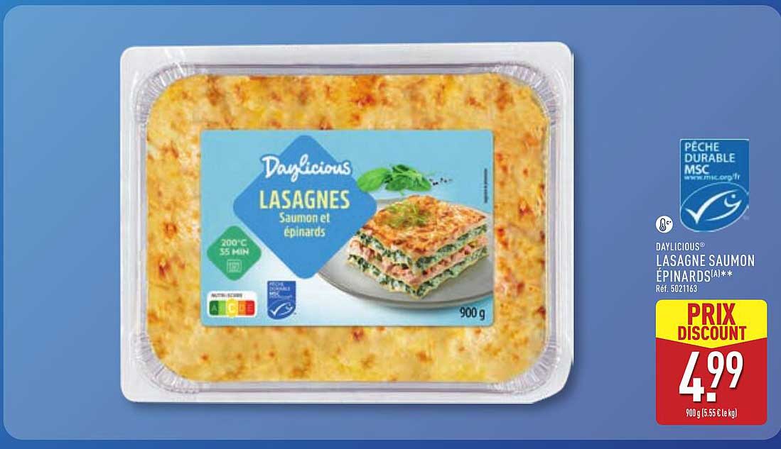 Daylicious LASAGNES Saumon et épinards