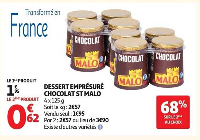 DESSERT EMPRÉSURE CHOCOLAT ST MALO
