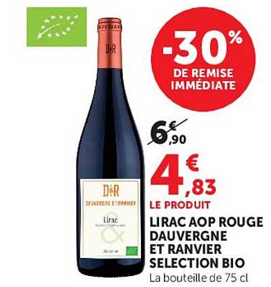 D&R Lirac AOP Rouge d'Auvergne et Ranvier Selection Bio