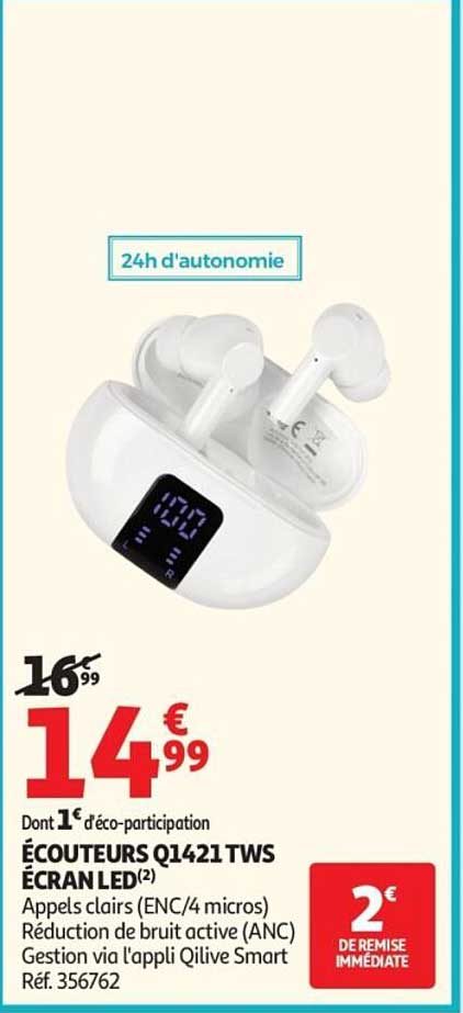 ÉCOUTEURS Q1421 TWS ÉCRAN LED