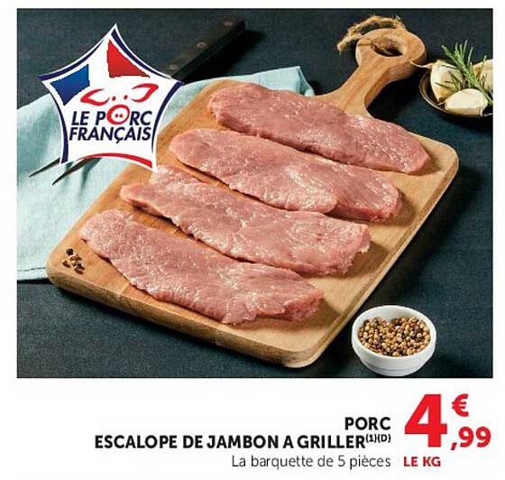 Escalope de jambon à griller