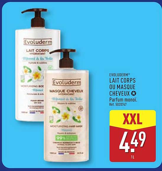 Evoluderm Lait Corps ou Masque Cheveux