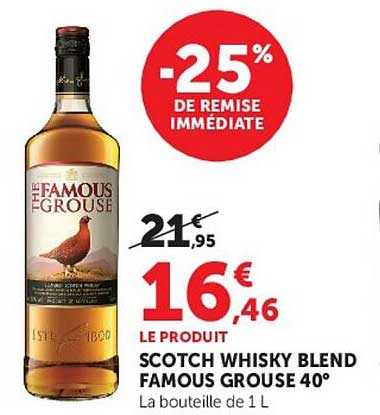 FAMOUS GROUSE SCOTCH WHISKY BLEND FAMOUS GROUSE 40°