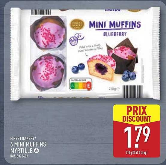 FINEST BAKERY 6 MINI MUFFINS MYRTILLE
