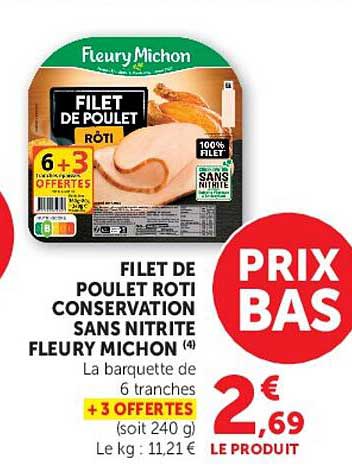 Fleury Michon FILET DE POULET RÔTI