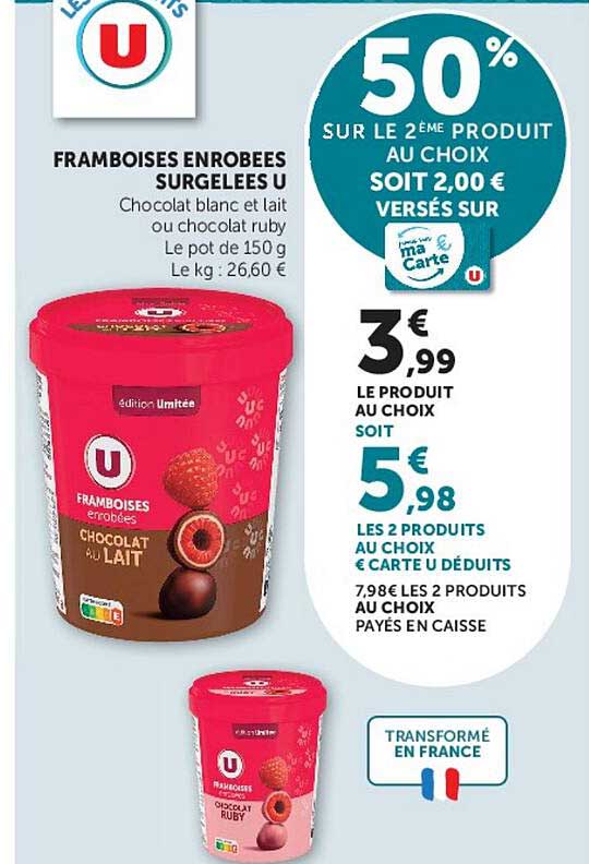 Framboises enrobées surgelées U