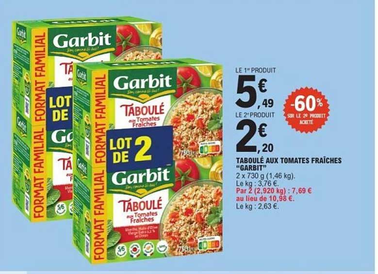Garbit Taboulé aux tomates fraîches