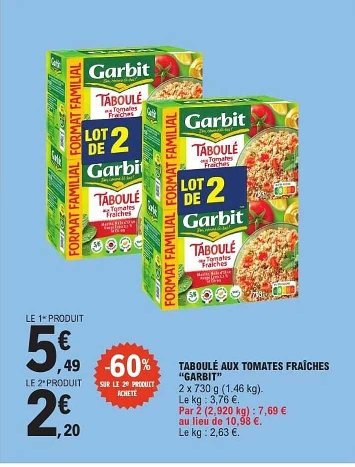 Garbit Taboulé aux Tomates Fraîches