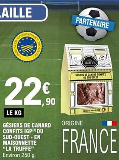 Gésiers de canard confits IGP du Sud-Ouest - En maionnette "La Truffe