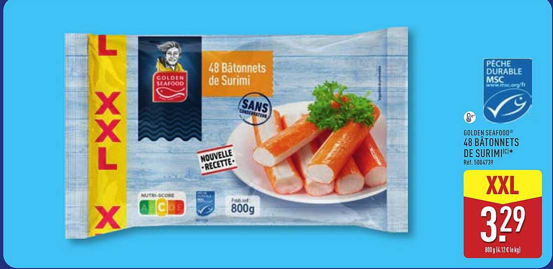 Golden Seafood 48 Bâtonnets de Surimi