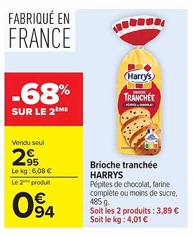 Harrys Brioche tranchée