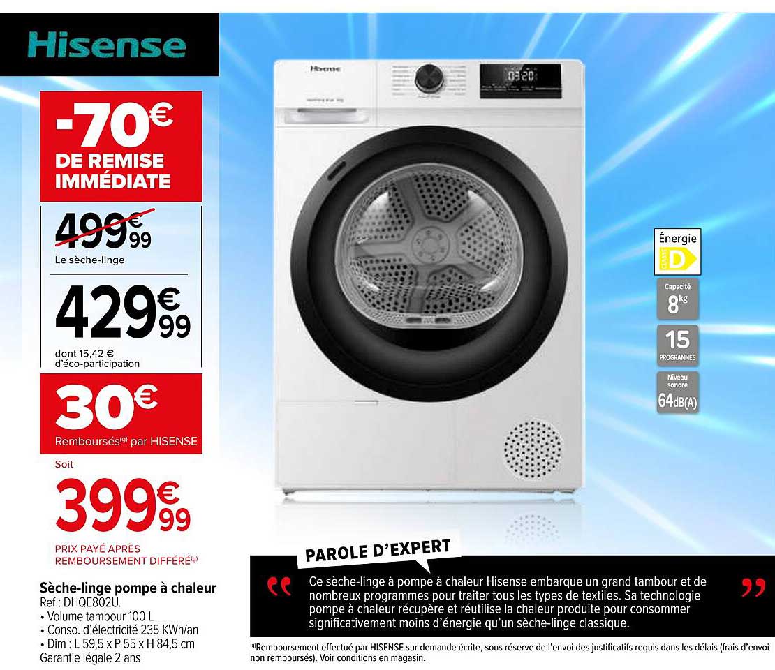 Hisense Sèche-linge pompe à chaleur